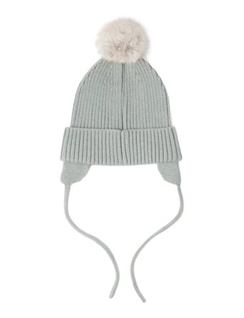 Lindex Cap Knitted W Pom Pom - Green - 48/50