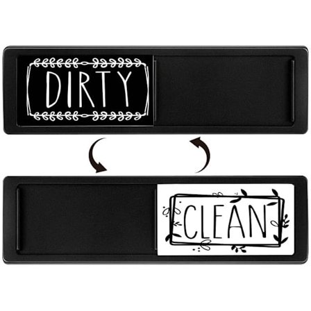 Oppvaskmaskin Magnet Ren Skitten Skilt, Sterk Magnet Ren Skitten Magnet for Oppvaskmaskin, Stor Tekst Lett å Lese Ripefri Magnetisk Indikator Kjøkken 