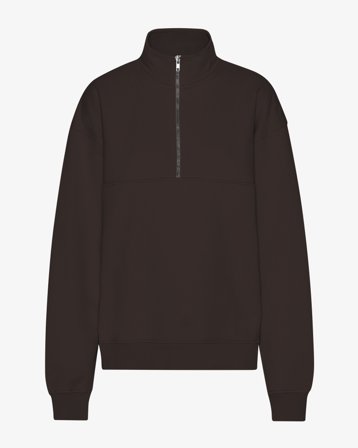 Organic Quarter Zip - Coffee Brown M