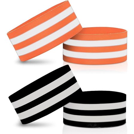 Allecto Premium - Cykelshorts Clips Set om 4 för Cykelshorts Hållare Elastiskt Reflexband med Kardborrestängning Byxklämmor för Cyklister Cyk...