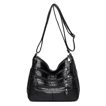 Lille Messenger Taske til Kvinder i PU Læder, Skuldertaske Pung Håndtaske Dame Crossbody Letvægts Messenger med Flere Rum