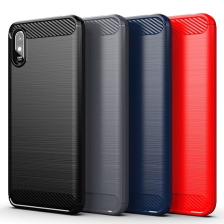 SKALO Xiaomi Redmi 9A Armor Carbon Stødsikker TPU-cover - Vælg farve