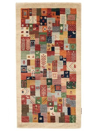 Käsinsolmittu Gabbeh Loribaft Matot 72X139 Oranssi/Ruskea