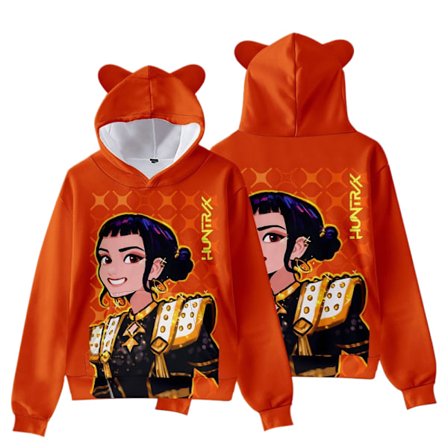 KPop Dæmonjæger Pige Gruppe Katteøre Hættetrøje til Børn, Casual Pullover - Style 11 - 140CM