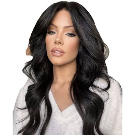 /EA/Peruk dam långt hår brunsvart graderad mellanbred vågig långt lockigt färgat kemisk fiber hårset