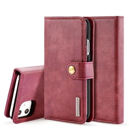 DG.MING iPhone 11 2-in-1 Wallet Etui - Vinrød