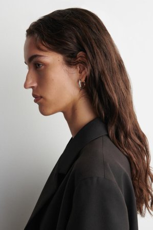 COS Women's Hoop Earrings in Silver-coloured