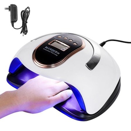 Led Uv Nail Lamp Professional Automatic Two Hands Space, 4 Timer For Nail Light Gel Polish Dryer Removable Base & Portable Handle