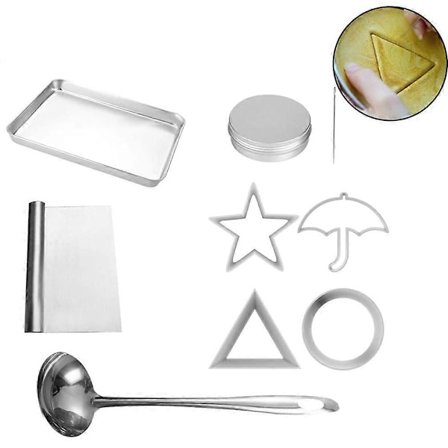 9 stk. Sukkerpai-forme, paraply, stjerne, rund, trekant, kage, slikforme, bordspil til flere spillere, mænd & kvinder