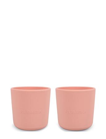 Silic Cup 2-Pack - Peach Home Meal Time Cups & Mugs Cups Rosa Filibabba
