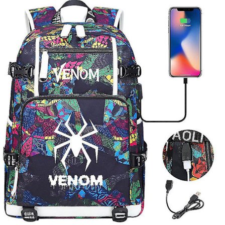 Venom Fashion Tryckt Usb Ungdom Skolväska (2-121)