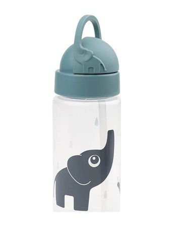 Done by Deer Straw Bottle Elphee Blue 350 Ml - Blue - Ø6.5X H 20CM