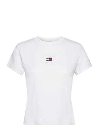 Tjw Baby Tj Mirror Tee T-shirts & Tops Short-sleeved Hvit Tommy Jeans*Betinget Tilbud