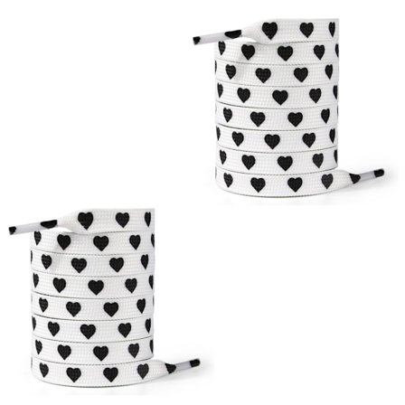 100 cm lange polyester snørebånd med hjertetryk, 9 mm flade snørebånd til voksne teenagere