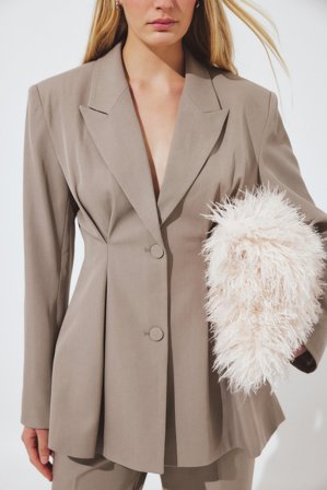 NA-KD Oversize-Blazer mit taillierter Taille - Taillierter Blazer - Braun - EU 38