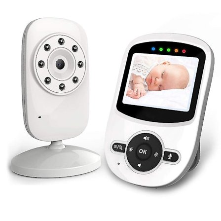 Babyalarm med kamera trådløs video digitalt kamera med infrarød nattesyn 2-vejs tale 2.4" LCD 2.4 Ghz temperatursensor Vox understøtter multi-kamera