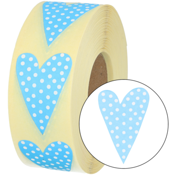 ETIKETT PRIKKEHJERTE TURKIS