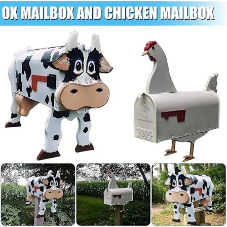 Håndlaget tilpasset metallku postkasse ku postkasse utendørs morsomme gård dyr postkasser for gård og utendørs hagedekor postkasse ZD B2U
