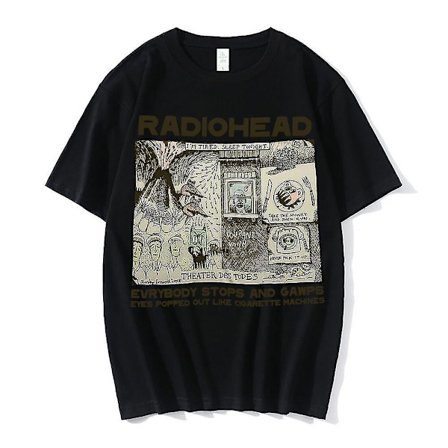 Vintage Radiohead T-shirt Hip Hop Engelskt Rockband T-shirts Herr Dam