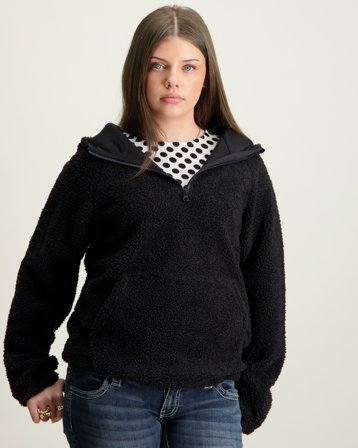 LMTD NLMBETTO LS SHERPA HALF ZIP L SWEAT Grå Hettegensere/Hoodies Jente - Kids Brand Store