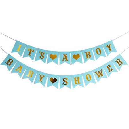 Pappersbanner Baby Shower BLÅ