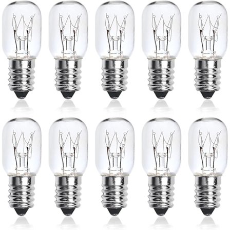 10-pakkaus 25W Ses E14 Pieni Edison-ruuvi Pygmy-lamppuja, himmennettävä T22 Kirkas hehkulamppu Uuni Lamppu Himalajan suola Lamppu Laitteen Lamppu M