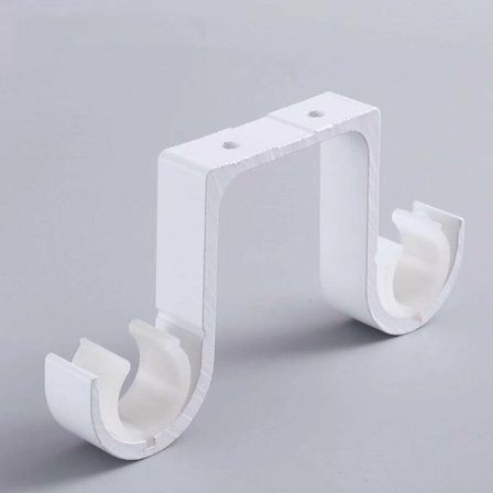 Gardinstångsfäste 2 st Väggmonterat Dubbelfäste Gardinstång Tak Rostfritt Aluminiumlegering Lämplig Stångdiameter 28-33mm Vit