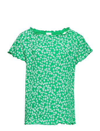 Top Stina Rib T-shirt Grøn Lindex