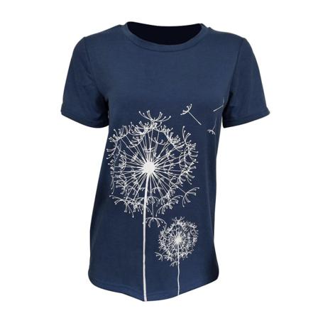 Dam T-shirt Print Rundhalsad Kortärmad Lös Topp,