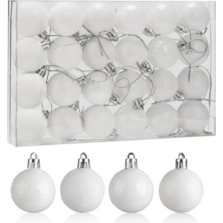 24ct julgransprydnader Set 1,57 tum Mini splittersäkra