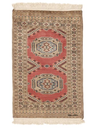 Handgeknoopt Pakistan Bokhara 2Ply Vloerkleed 75X119 Bruin/Donkerrood