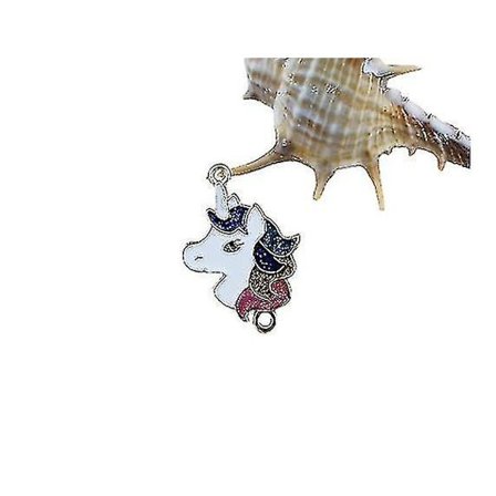 10 st Mode Mini Söt Färgglad Enhörning Berlock Hänge Armband Halsband Smycketillverkning gör-det-självtillbehör Tillbehör