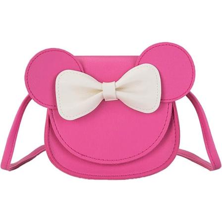 Pienten tyttöjen taaperoiden minikokoinen crossbody-olkalaukku kolikkopussi söpöllä hiirellä korvat rusetilla