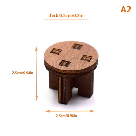 1/12 Dukkehus Minibordstol Dukkehusmøblertilbehør