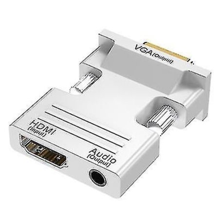 Aktiv 1080p HDMI till VGA-adapter, hona till hane, med 3,5 mm stereo ljud, bärbar HDMI-kontakt