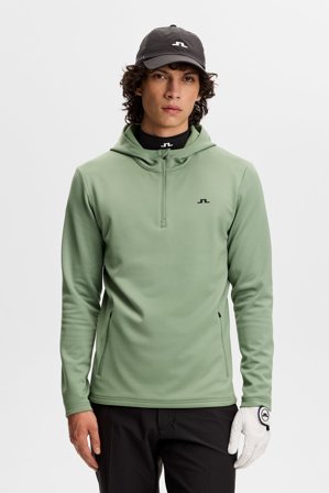 J.Lindeberg - Aerial Quarter Zip Hood - Golf - Green - Men - L