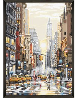 Broderipakke Bilde Solnedgang New york - LetiStitch