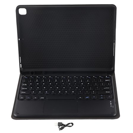 Tangentbordfodral 10 tum Runda tangentknappar Touch Trådlösa tangentbord med silikonfodral för IOS surfplatta/Air10.5/Pro10.5Svart