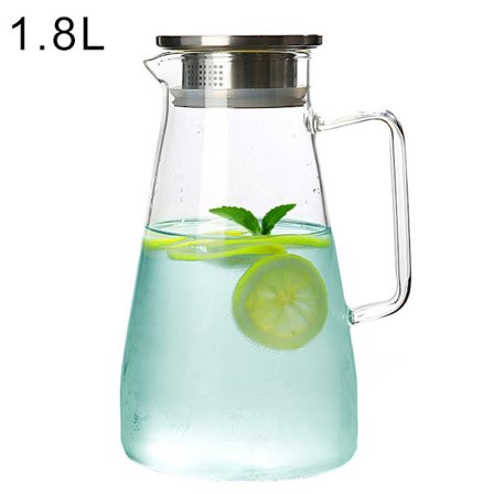 Glaskaraff Spishäll Säker Värmebeständig Stor Kanna Vattenkokare Varmt och iskallt te Vatten Juice Dryck