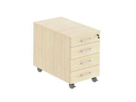 DENORD DESIGN Hurts mobil 4 lådig, djup 600mm björk - Lyreco - Kontorsmöbler och inredning - Bord och hurtsar - Hurtsar