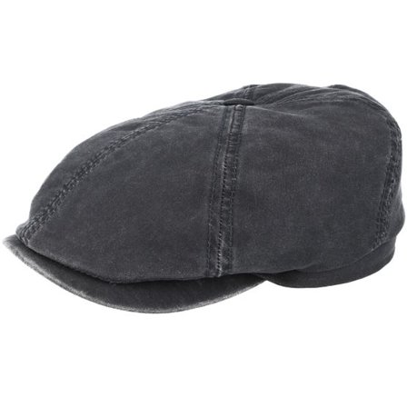 Stetson - Grå flatcap Keps - 6-Panel Co/Pes Dark Grey Flat Cap @ Hatstore
