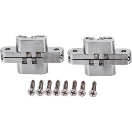 2 stk. skjulte dørhængsler i zinklegering, skjulte krydshængsler, 180 graders usynligt drejehængsel til trækasse indgangsdør