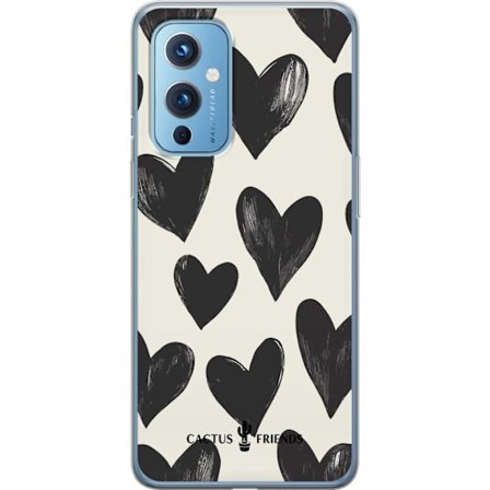 Yhteensopiva Puhelinkuori OnePlus OnePlus 9 Cactus and Friends - Bold Black Love Pattern