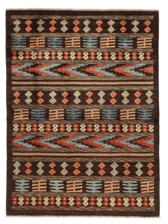 Oriental Classic Afghan Fine Rug 155X210 Black/Brown Wool, Afghanistan