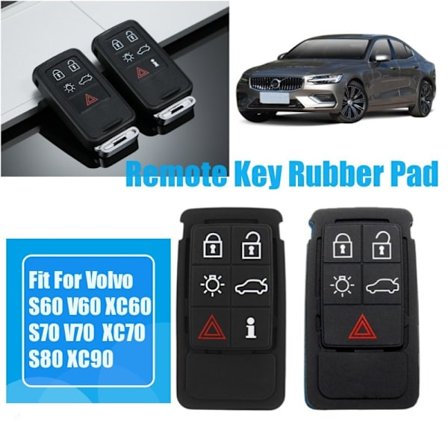 Ersättningsgummistempel för avstånd från bil, polymerfodral för Volvo S60, V60, XC60, S70, V70, S80, XC70, XC90, 5/6 knappar, ny