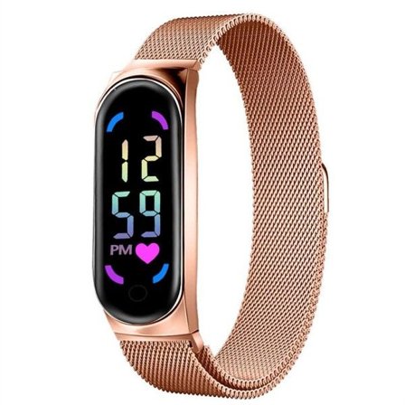 LED Dameur Magnetisk Rem Vandtæt Touch Feminin Ur Mode Digital Armbåndsur zdq