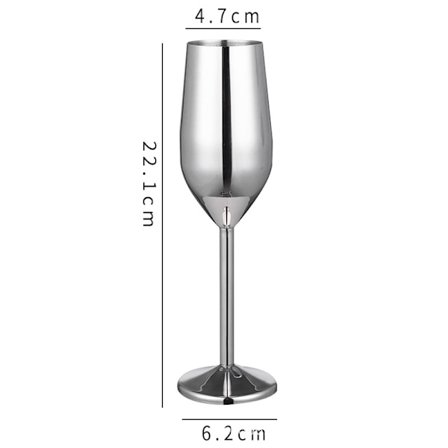Rostfritt stål Champagnekopp Vinglas Cocktailglas Metall Vinglas Bar Restaurang Goblet