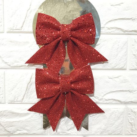 2 kpl Kimalteleva Iso Rusetti Joulukuusen Koristeet Joulu Rusetteja Fest