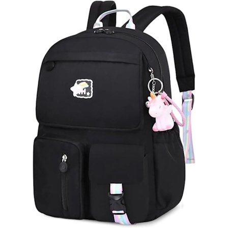 Skolerygsæk til piger – Sød skolerygsæk med smuk vedhæng til grundskole- og teenagepiger_TF_TF