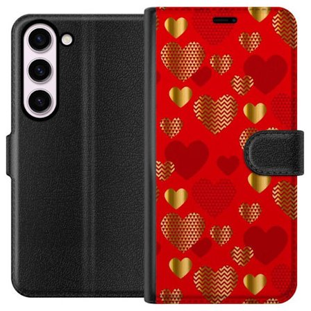 Kompatibelt Plånboksfodral till Samsung Samsung Galaxy S23 GoldenHearts